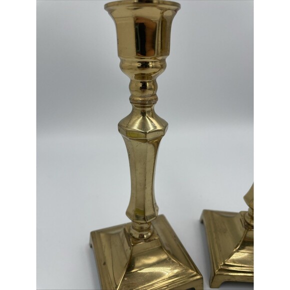 VALSAN Brass Candlesticks Set of 2 Made in Portugal Vintage Item 7.5'' Tall - Picture 3 of 5